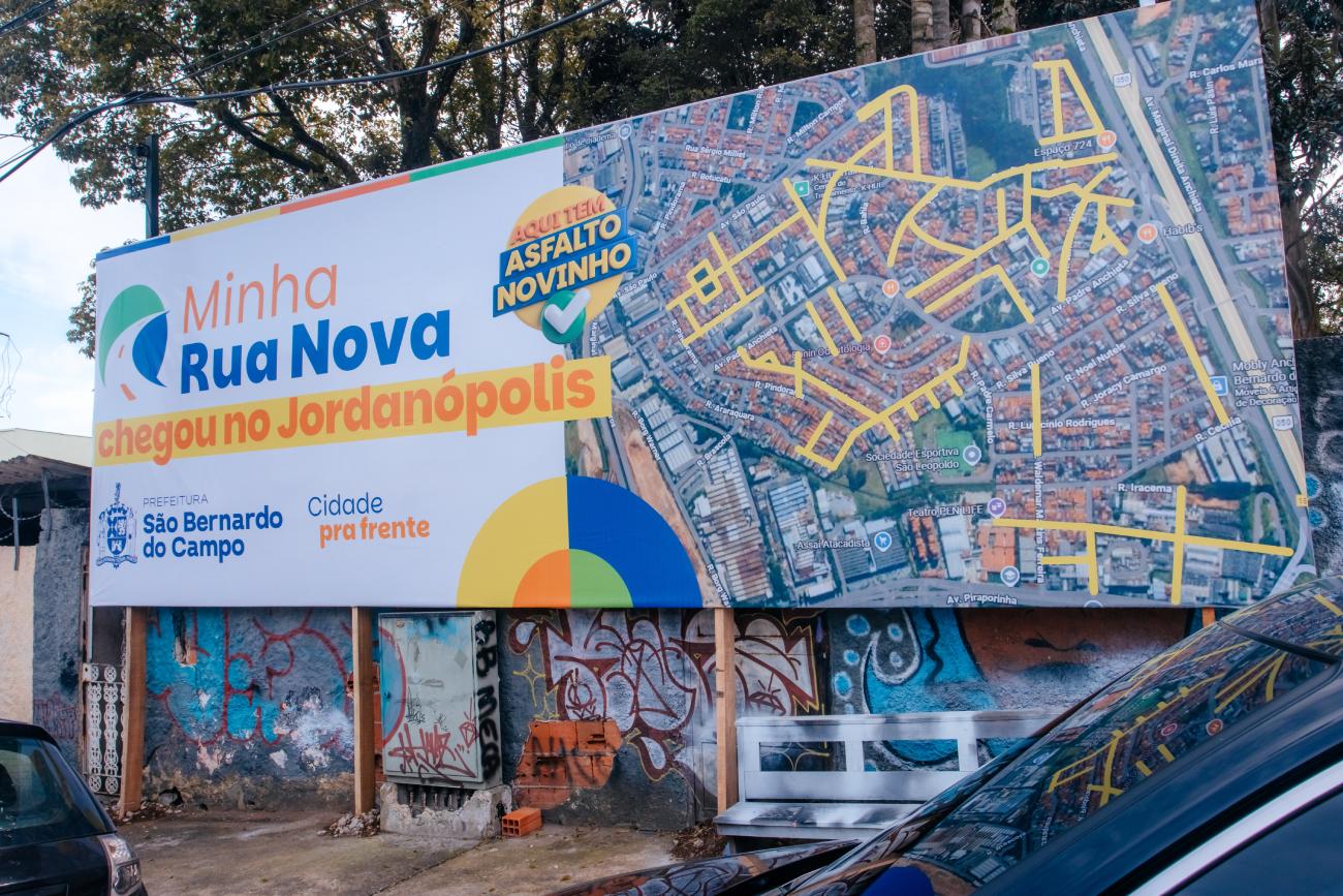 Em São Bernardo, Rua Nova chega ao Jordanópolis com o maior número de vias beneficiadas 