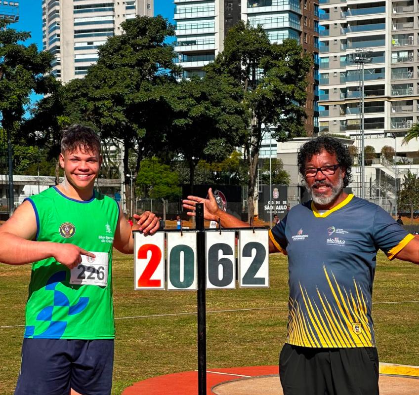 Atleta de São Bernardo bate recorde brasileiro Sub-18 no arremesso de peso e entra no ranking mundial da temporada