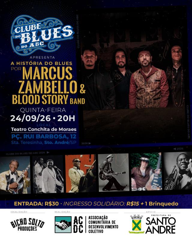 Clube do Blues do ABC estreia em Santo André com espetáculo que conta a história do blues